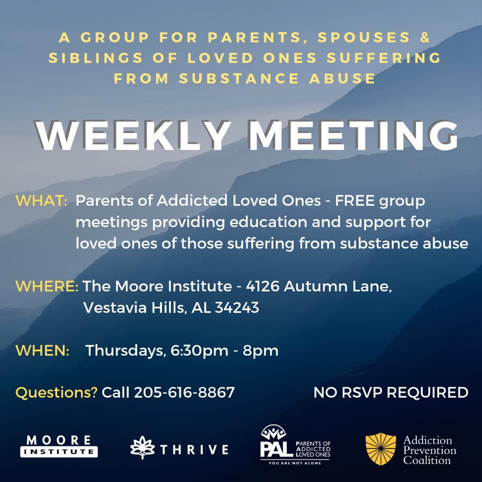 Parents of Addicted Loved OneS – PALS Thursday evenings from 6:30 – 8 pm